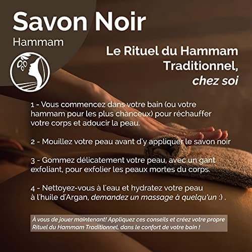 Fatima's Garden Savon Noir à l'Eucalyptus - Nettoyant Purifiant, 450g