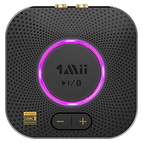 1Mii B06S+ LDAC Recepteur Bluetooth 5.2 pour la Musique Haute Résolution Stéréo à Domicile, Adaptateur Audio sans Fil Hi-FI avec aptX HD/Faible Latence, Recepteur de Contrôle du Volume Longue Portée