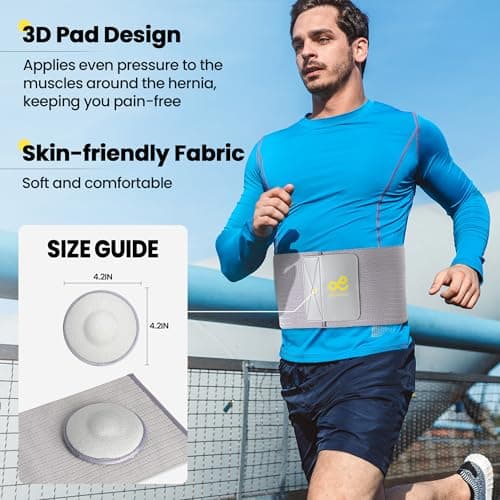 gagaiuco Ceinture pour hernie ombilicale. Ceinture abdominale homme avec coussinet de compression. Ceinture abdominale femme - ceinture post partum. Ceinture médicale ventre avec soutien ombilical-M