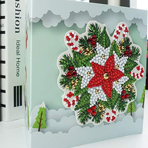 ycyingcheng 5D DIY Diamant Cartes de Noël, 8 Pièces DIY Forme Spéciale Diamant Peinture Carte de Voeux Cartes Postales pour Thanksgiving Anniversaire Noël