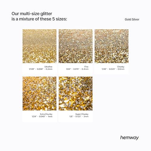 Paillettes pour artisanat multi-tailles or argent résine gobelets cartes bijoux de Noël bougies épaisses fines 100 g/3,5 oz