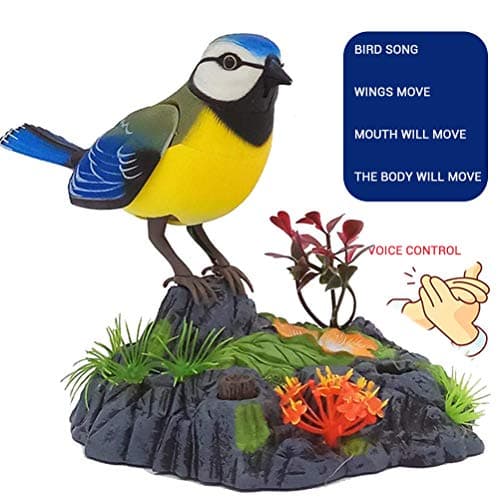 Jouet électronique d'oiseaux Chantant Le Chant des Oiseaux, Oiseau Dansant gazouillant avec Activation du capteur de Mouvement Enfants Jouet Animal électrique décor de Cage à Oiseaux pour Le Jardin