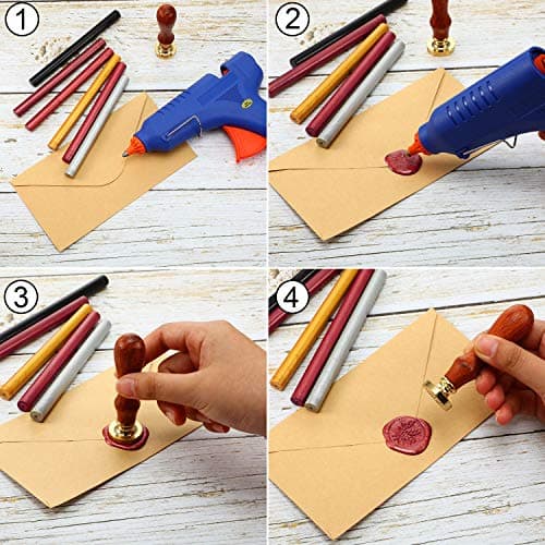 15 Pièces Bâtons de Cire à Cacheter pour Timbre de Cachet de Cire Rétro Vintage et Lettre, Idéal pour les Invitations de Mariage, Escargots, Emballages Vin, Emballages (Vin rouge)