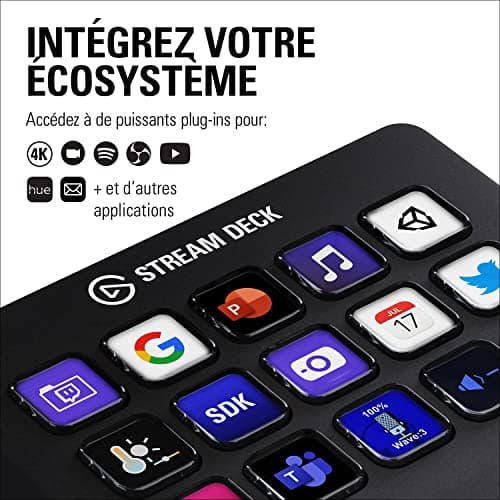 Elgato Stream Deck MK.2 – Contrôleur de studio, 15 touches macro, déclenchement d’actions dans les applications et les logiciels comme OBS, Twitch, YouTube et d’autres, compatible Mac et PC
