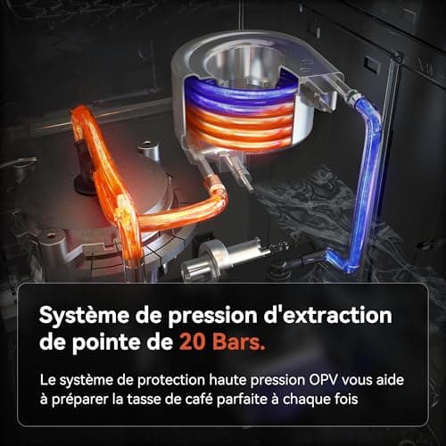 HIBREW Machine à expresso programmable, H10B, acier inoxydable brossé, température et volume de tasses réglables, nettoyeur vapeur pour mousseur à lait
