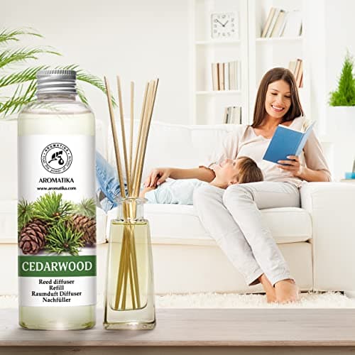 Recharge Diffuseur de Cèdre 200ml - 100% Naturel Huile Essentielle - Fragrance Fraîche et Durable - Idéal pour Aromathérapie - Maison - Bureau - Fitness Club - Restaurant - Boutique