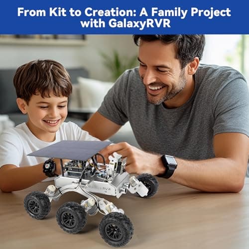 SUNFOUNDER GalaxyRVR Mars Rover Kit Robot vidéo Intelligent Compatible avec Arduino UNO R3 avec ESP32 Cam pour visuels FPV en Temps réel, Carte R3 et Piles Rechargeables incluses
