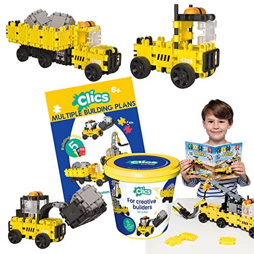 Clics Builders Edition pour Les Enfants à partir de 3 Ans, Jouet éducatif créatif dans Un Ensemble de 123 pièces, Blocs de Construction pour Filles et garçons, Jouets Montessori STEM, Jouets durables