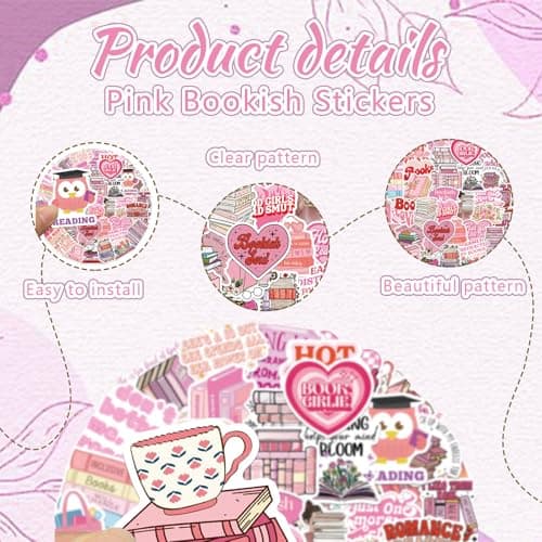Mrltau Lot de 100 autocollants de scrapbooking pour amateurs de livres, autocollants mignons, merch, accessoires Kindle, accessoires Kindle, autocollants esthétiques Stuff Clean Girl