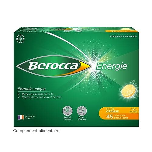 Berocca® Energie Orange + Berocca® Boost Guarana Caféine - Multivitamines - Aide à réduire la fatigue - Vitamine C, B et Minéraux - 30 + 45 comprimés Effervescents NE PAS ASSOCIER