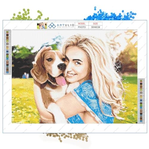 ARTULIO Diamond Painting Personnalisé Prenom- 40x30 cm – Diamant Painting Personnaliser, Perle Diamant Personnalisé (a coller)