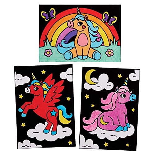 Baker Ross Coloriage en Velours motif Licornes - Lot de 10, Activites Manuelles pour les Enfants (FE258)