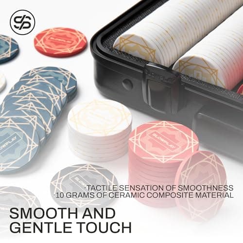 SLOWPLAY Nash Poker Set, jetons de Poker en céramique 500 PCS [avec Valeur]| Malette de Poker Texas Holdem, Coffret de Poker | avec Cartes de Poker, Bouton Dealer