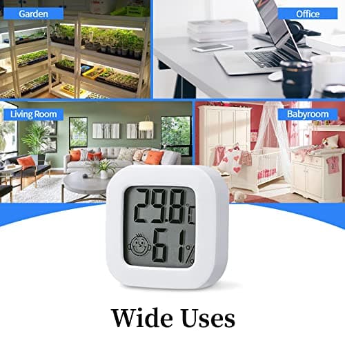 PNGOS Thermomètre Hygrometre Intérieur, 4PCS Mini Termometre Maison Digital Haute Précision, Moniteur de Température et Humidimètre Indicateur du Niveau de Confort pour Maison, Bureau, Chambre