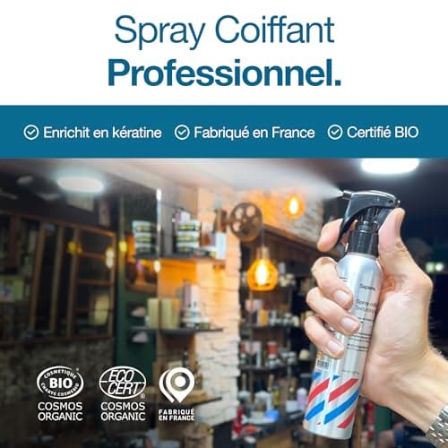 Sapiens Barbershop Sea Salt Spray x2 - Spray Eau de Mer Cheveux Bio - Eau Coiffante Enrichie en Kératine - Spray Sel de Mer Cheveux Fabriqué en France - Spray Coiffant Homme Parfum Frais Marin