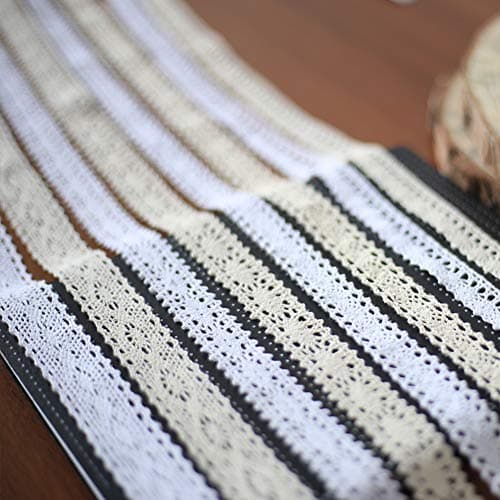 Dahi Ruban en dentelle beige en coton 2 cm Env. 26m