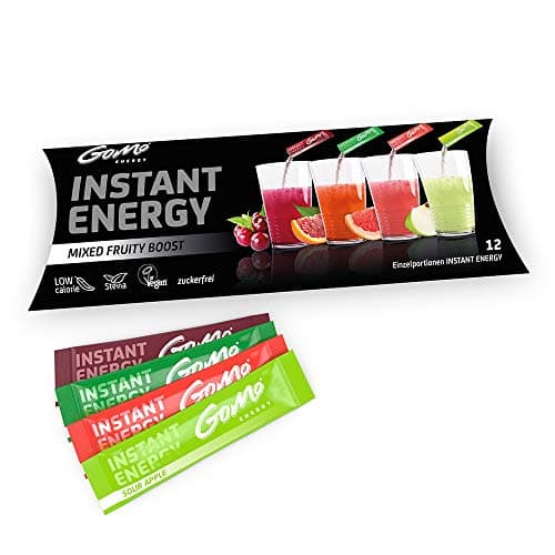 GoMo ENERGY® Assortiment de boissons de vitalité 100% naturelles sans sucre| Meilleure performance de corps et d’esprit | Énergie, vigilance et concentration | MIXED FRUITY BOOST 4x3 portions