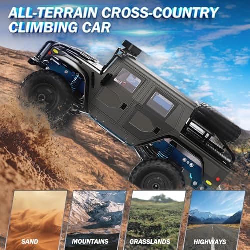 SIMREX Voiture Télécommande Tout - Terrain 1/12, 20 km/h, 4WD avec télécommande 2,4 GHz, véhicule Hors Route RC étanche ipx4 avec Batterie Rechargeable, Convient aux Enfants et aux Adultes