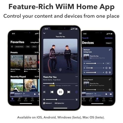 WiiM Pro Récepteur AirPlay 2, Google Cast Audio, Streamer Multi-pièces WiFi, Compatible avec Alexa, Siri et Google Assistant, Diffusion Audio Haute résolution à partir de Spotify, Amazon Music, Tidal
