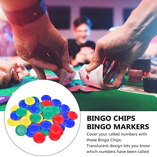 400 Pièces Jetons de Poker, Jeton de Jeu, 4 Couleurs Jeton Poker en Plastique, pour Apprendre Le Calcul Mathématique, Bingo (Rouge, Bleu, Vert, Jaune, 0,86 Pouces)