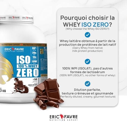 ISO WHEY ZERO 100% Pure Whey Protéine Isolate Savoureuse, Prise de Masse Musculaire - Assimilable Rapidement - Laboratoire Eric Favre - 500g Cookies & Cream