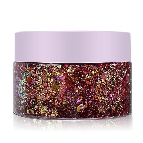 Caméléon corps Flash, visage bloc Flash, ombre à paupières Flash yeux, visage, cheveux, lèvres et corps Festival Flash cosmétiques changer de couleur flash dans la lumière (#01 rose)