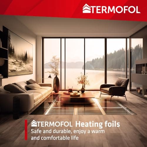 Termofol Chauffage Electrique par le Sol Set - Tapis Chauffant avec H6 Wifi Thermostat 230V - Chauffage d'appoint Puissance 140W/m2 - Surface 24 m2 - Plancher Chauffant Electrique