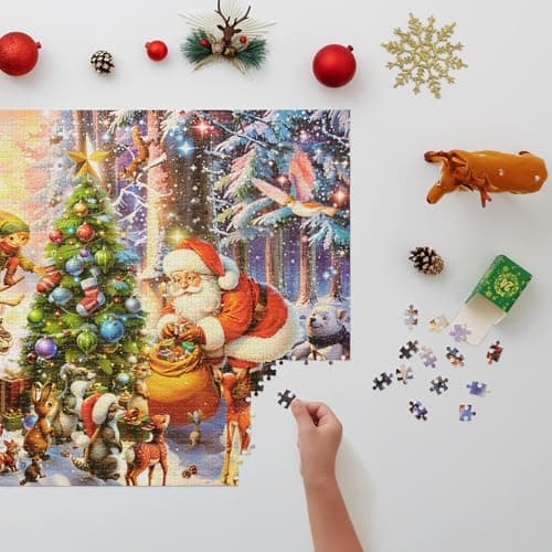 Calendrier de l'Avent Puzzle 2024, Puzzle de Noël 24 Jours Compte à Rebours, Jeux de Société pour Familles, Puzzle de Noël pour Adultes et Enfants, 1008 Pièces 70 x 50 cm