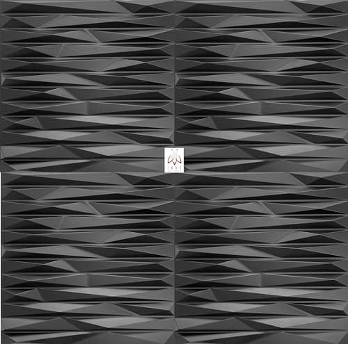 Eurodeco 20 pièces 3D Panneaux muraux & Plafond, 50cm x 50cm en Plastique PVC, Mur 3D, Plafond 3D, revêtement Mural, Salle de Jeux, 5m2 - 1mm d'épaisseur