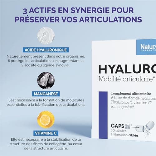 Laboratoire NaturAvignon Hyalurofen | Mobilité et flexibilité des articulations et tendons | Acide Hyaluronique | Gélules à libération ciblée | Fabriqué en France | 30 gélules (1mois)