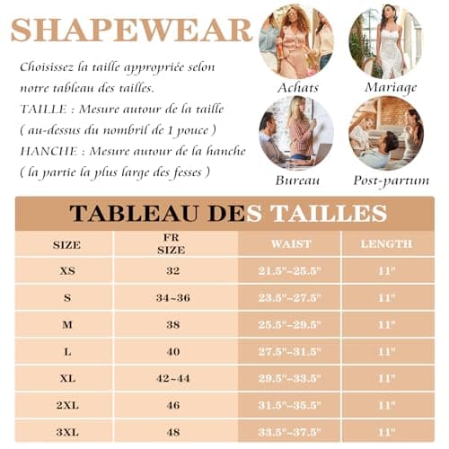 Gaine Amincissante Ventre Plat Femme Invisible Corset Minceur Waist Trainer Serre Taille Body Sculptant (Noir,XXL)