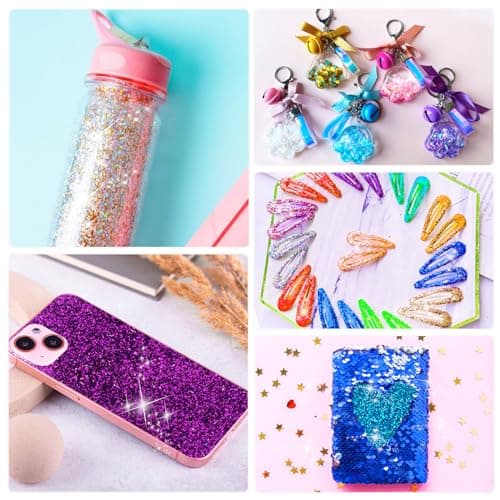 Giantree Festival Paillettes Visage avec 2 Pinceaux à Double Tête en Coton 12 Couleurs Paillettes Déguisement Festif Paillettes Ongles Cheveux Lèvres Corps Christmas Maquillage Glitter (Couleur 1)