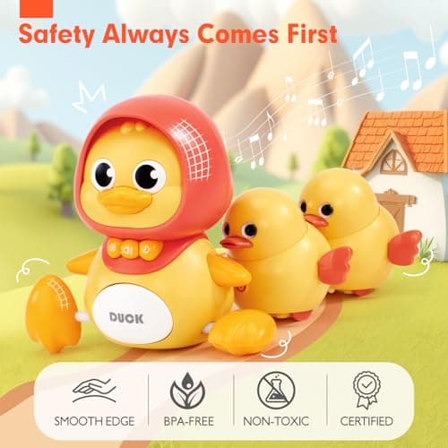 hahaland Jouet Bebe 1 an Canard Qui Marche Bebe, Jouet Bebe 6 Mois Jouets Musicaux avec Musique & Lumière, Jeux Montessori 1 an Jouet Enfant 1 2 Ans Cadeau Enfant 1 2 Ans Garcon Fille