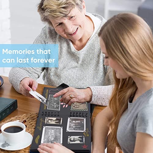 DazSpirit Album Photo 80 Pages Noir Scrapbooking Album 29,5 X 21Cm Livre Scrapbooking Avec 6 Stylos Métalliques, Pour 160 Photos, Livre D'or Pour Anniversaire Et Mariage (Bleu)