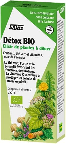 Salus Détox BIO - Formule Liquide - Élimination des Toxines*, Drainage - À Base de Thé Vert, d'Ortie et d'Acérola - 250 ml