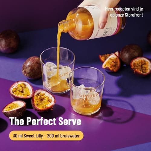 Gimber Sweet Lilly | jus de gingembre bio 700 ml | Boisson sans alcool au 100% mélange gingembre, fruit la passion, ananas & curcuma Concentré première qualité