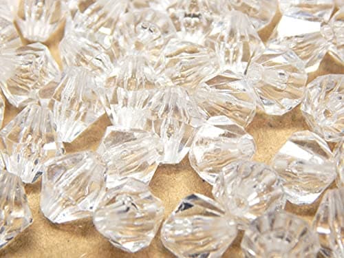 Lot de 400 perles en plastique cristal de 8 mm - Perles en acrylique de luxe - Double cône - Pour kit de bricolage, accessoires de bricolage, conception de bijoux, fabrication de bijoux