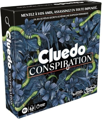 Hasbro Gaming Cluedo Conspiration, Jeu de Mystère, Jeux de Société pour Ados et Adultes, 4 à 10 Joueurs, Jeu d'Enquête et d'Énigme Multijoueur avec Rôles Secrets, Cadeau de Noël
