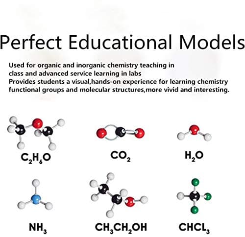 Modele Moleculaire 240Pcs, Kit Molécules Chimie Organique avec Atome Liens et Guide D'instruction pour Les Enseignants et Scientifiques par Poweka