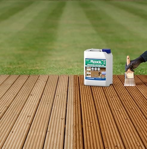 Roxil Saturateur - Huile de Protection du Bois Incolore - 5L (30m2) - Résiste aux Intempéries, nourrit et protège le Bois Extérieur - Protection Supplémentaire contre les UV