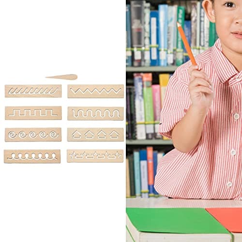 SM SunniMix Planche de traçage en Bois Compétences -écriture Enseignement précoce Apprentissage Pratiquer des Exercices pour l' à, Motifs géométriques