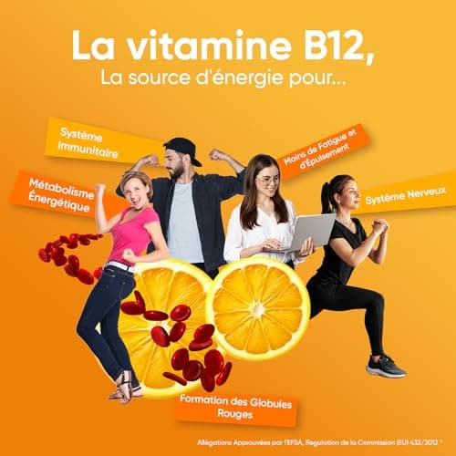 Vitamine B12 Méthylcobalamine 1000mcg - 400 Comprimés À Croquer Goût Citron Forte Dose - Vitamine B12 Vegan Pure Pour Fatigue, Immunité, Métabolisme, Système Nerveux (EFSA) - B12 Vitamine Adulte