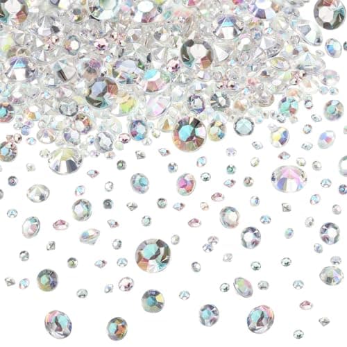 KGDUYC 4000 Diamants décoratifs en Acrylique Transparent- pour décoration de Mariage-,Diamants, Remplissage de Vase, fête,Mariage, Anniversaire (3 mm, 6 mm, 10 mm)