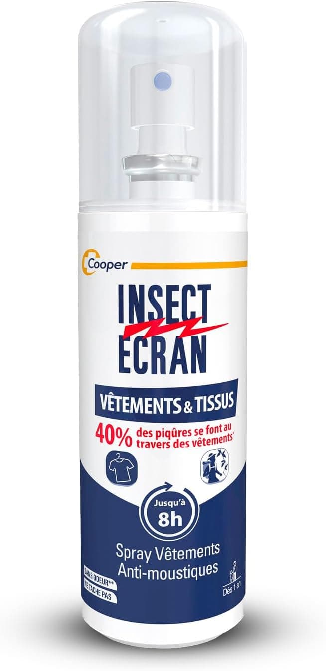 INSECT ECRAN - Spray Anti-Moustiques - Vêtements &Tissus - Dès 1 ans -100ml