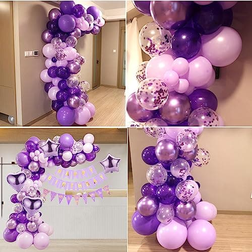 Ballons violet 27 anniversaire Femme, 27 ans Arche Ballon violet, guirlandes ballons 27 anniversaire,violet anniversaire 27 Femmes,27 ans ballon violet Decoration,violet 27 ans anniversaire Femme
