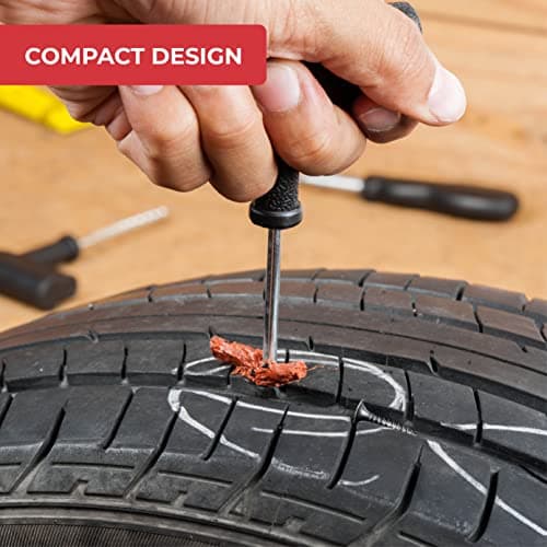 GADLANE Kit Reparation Pneu À Plat De Crevaison sans Chambre À Air Outils De 7 Pièces pour Camion De Moto De Voiture Automatique d'urgence VTT Jeep Tracteur