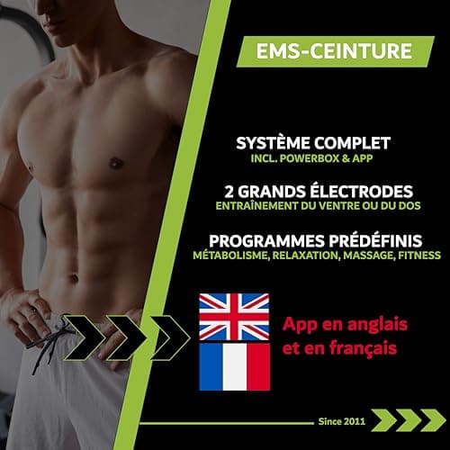 eaglefit - Ceinture EMS Efficace pour Les abdominaux à la Maison - Fitness Appareil d'entraînement pour Les abdominaux & Le Dos (électrostimulation) Entraîneur Ceinture électrique INCL. App