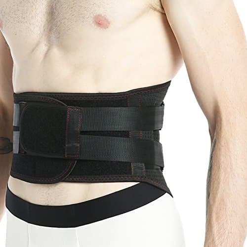 NEOtech Care Ceinture lombaire - Matériau respirant - Soutien/Maintien du dos renforcé - Corset double compression - Gym/Posture/Entrainement/Travail - Marque (Noire, Taille S)