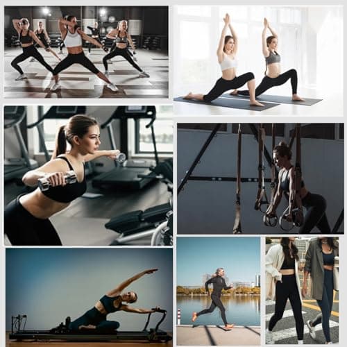 XDSP Legging de Sport Femme Pantalon de Yoga Pilates Compression Taille Haut Sculptants Push up Slim Fit Butt Lift Élastique Legging Fitnes avec Poches Tight Pantalon de Joggings Gym Running Course
