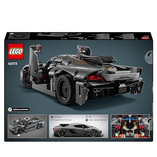 LEGO Technic Hypercar Koenigsegg Jesko Absolut Grise - Set de Construction - Véhicule pour Enfants - Maquette à Construire - Cadeau pour Les Passionnés de Sport Automobile 42173